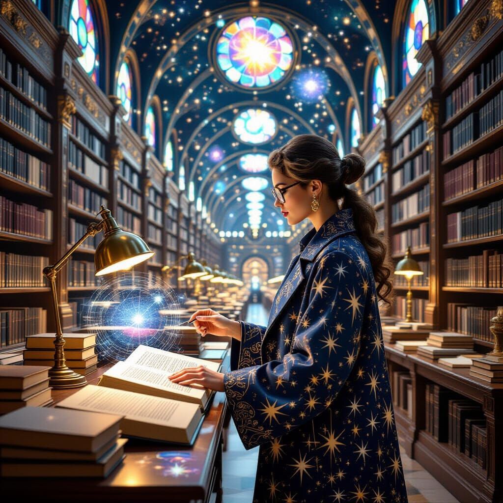 Stardust Librarian Organizes Constellations in Art Nouveau S...