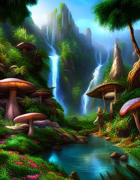 Pandora Planet Landscape with Bioluminescent Flora