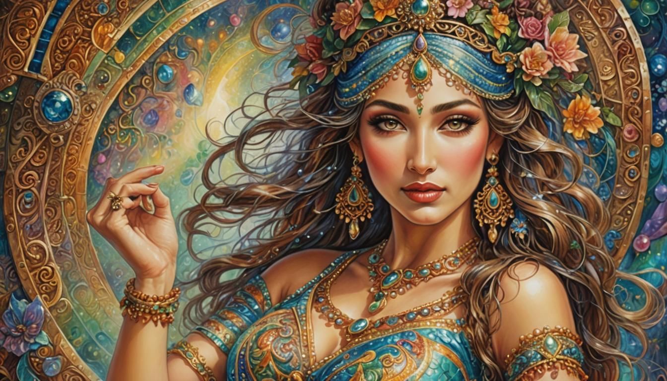 Ethereal Belly Dancer in Fantasy Art Style