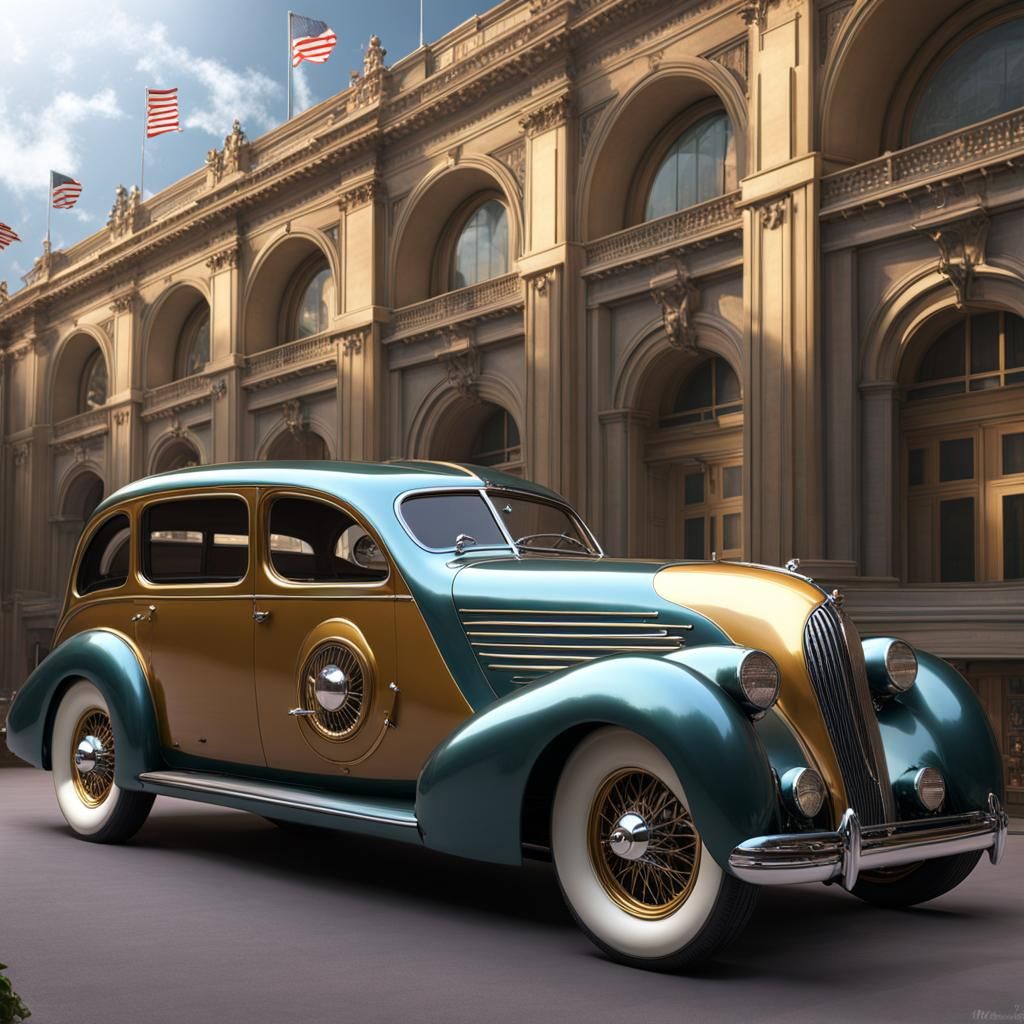 1938 Super Car at the Opera, Matte Painting