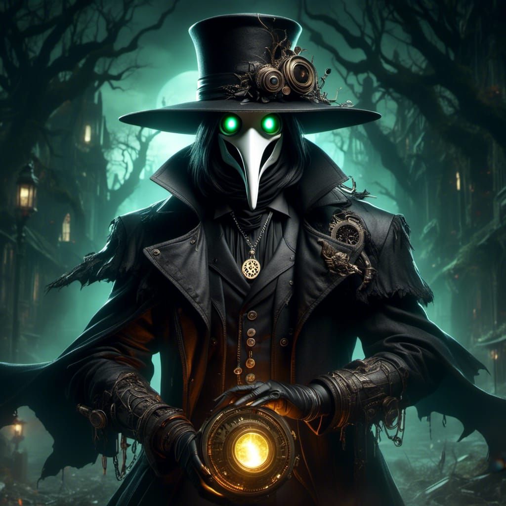 Stylized Plague Doctor in Fantasy 2D-3D Style