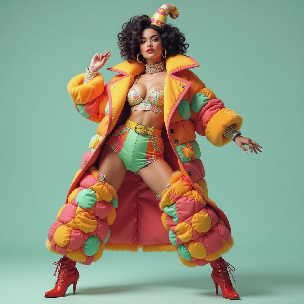 Retro-Futuristic Woman in Surreal Costume