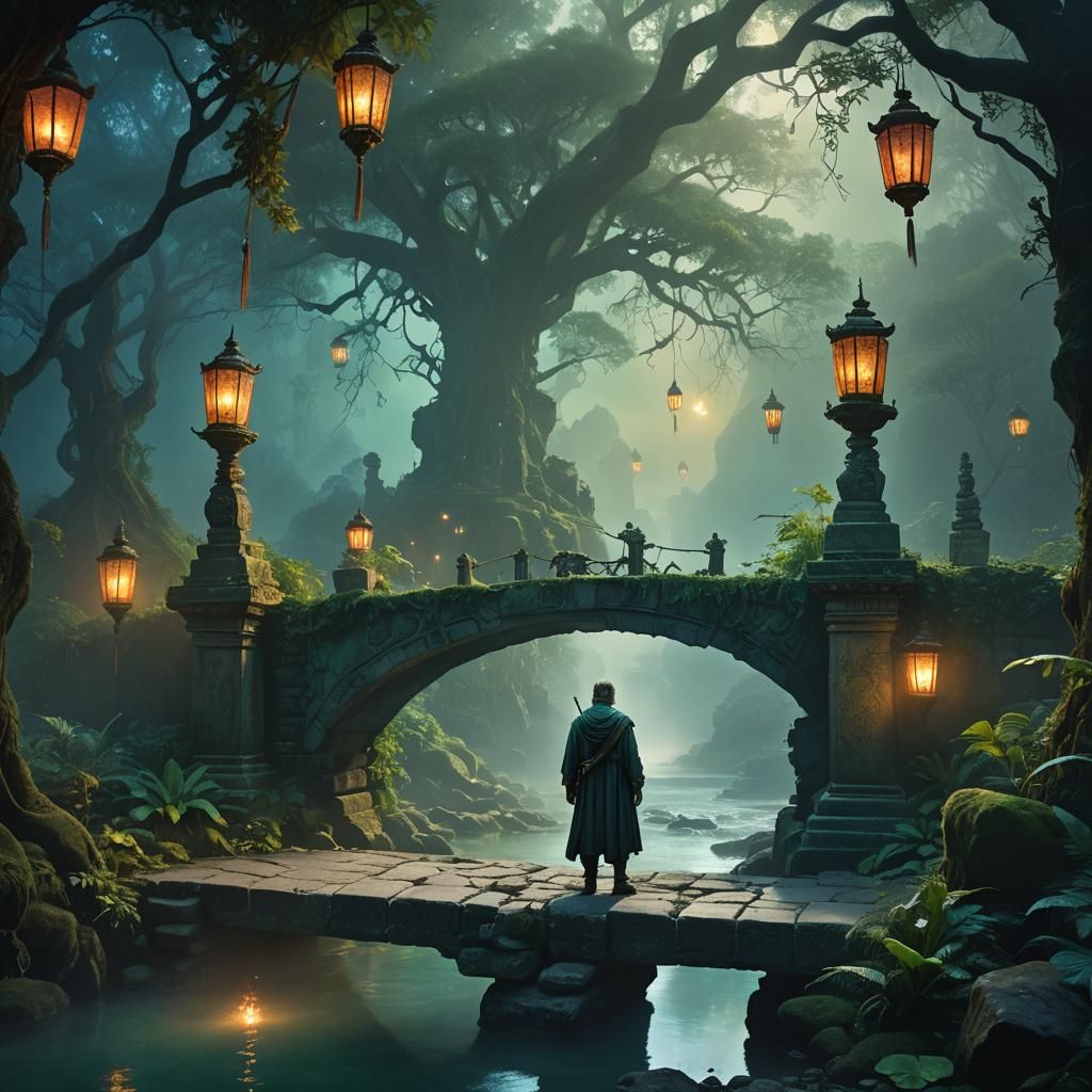 Misty Stone Bridge Matte Painting in Unreal Engine