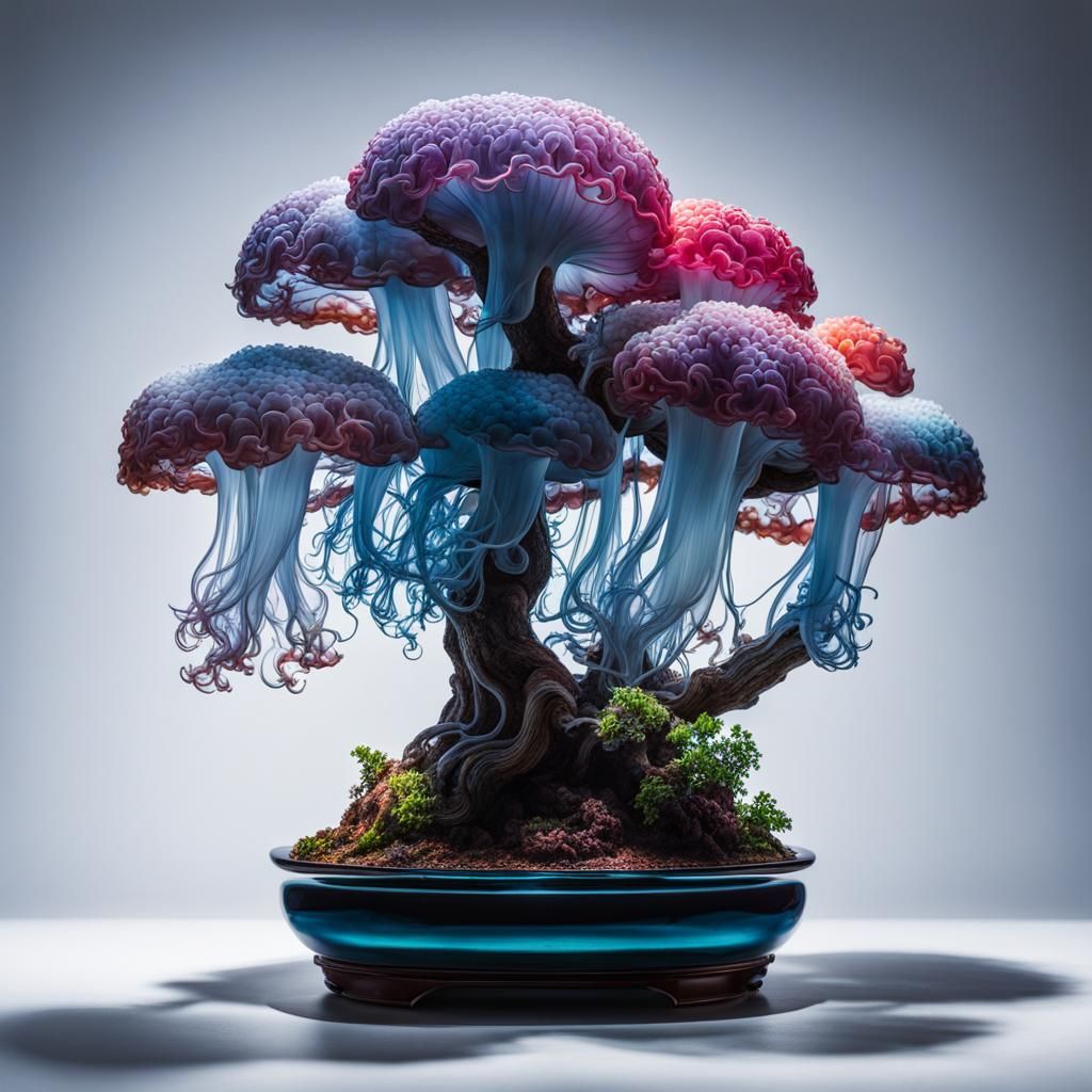 Jellyfish Bonsai Tree in Vibrant Colors