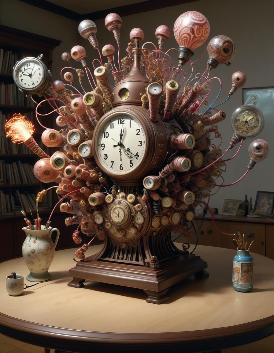 Ticking Clock About to Explode in Surreal Style