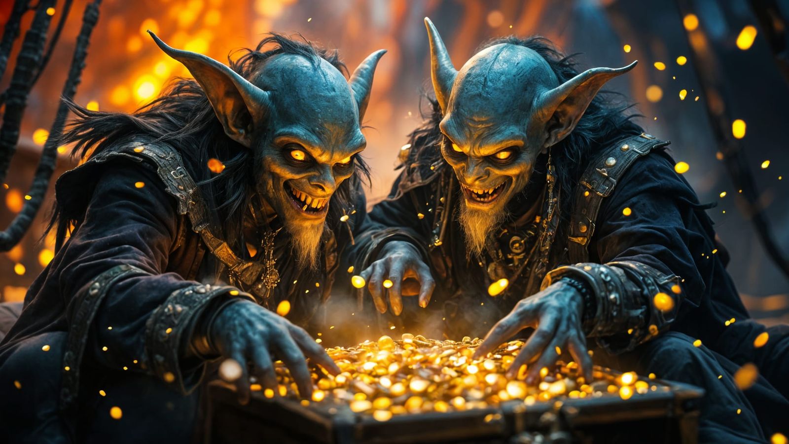 Goblin Ghost Pirates Guarding Gold Treasure Chest