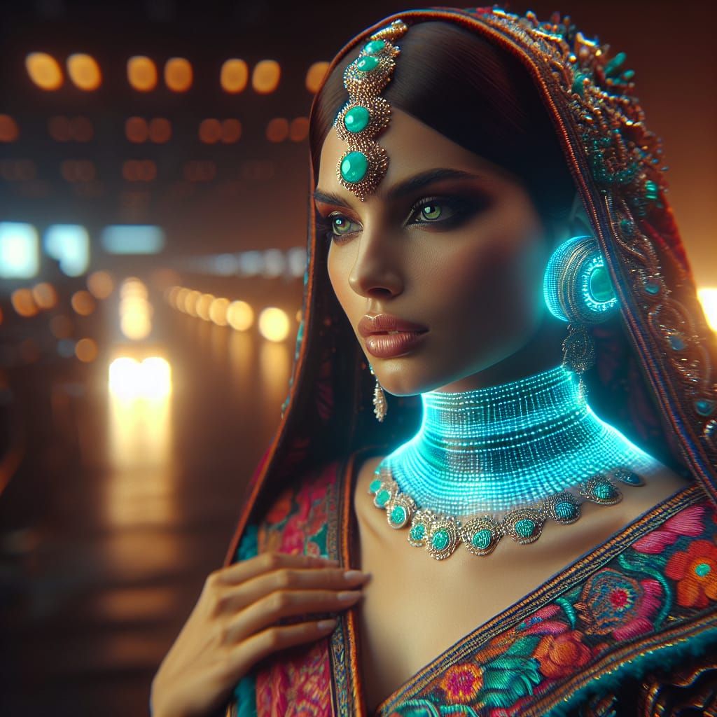 Beautiful South Asian Woman in Hyperrealistic Detail