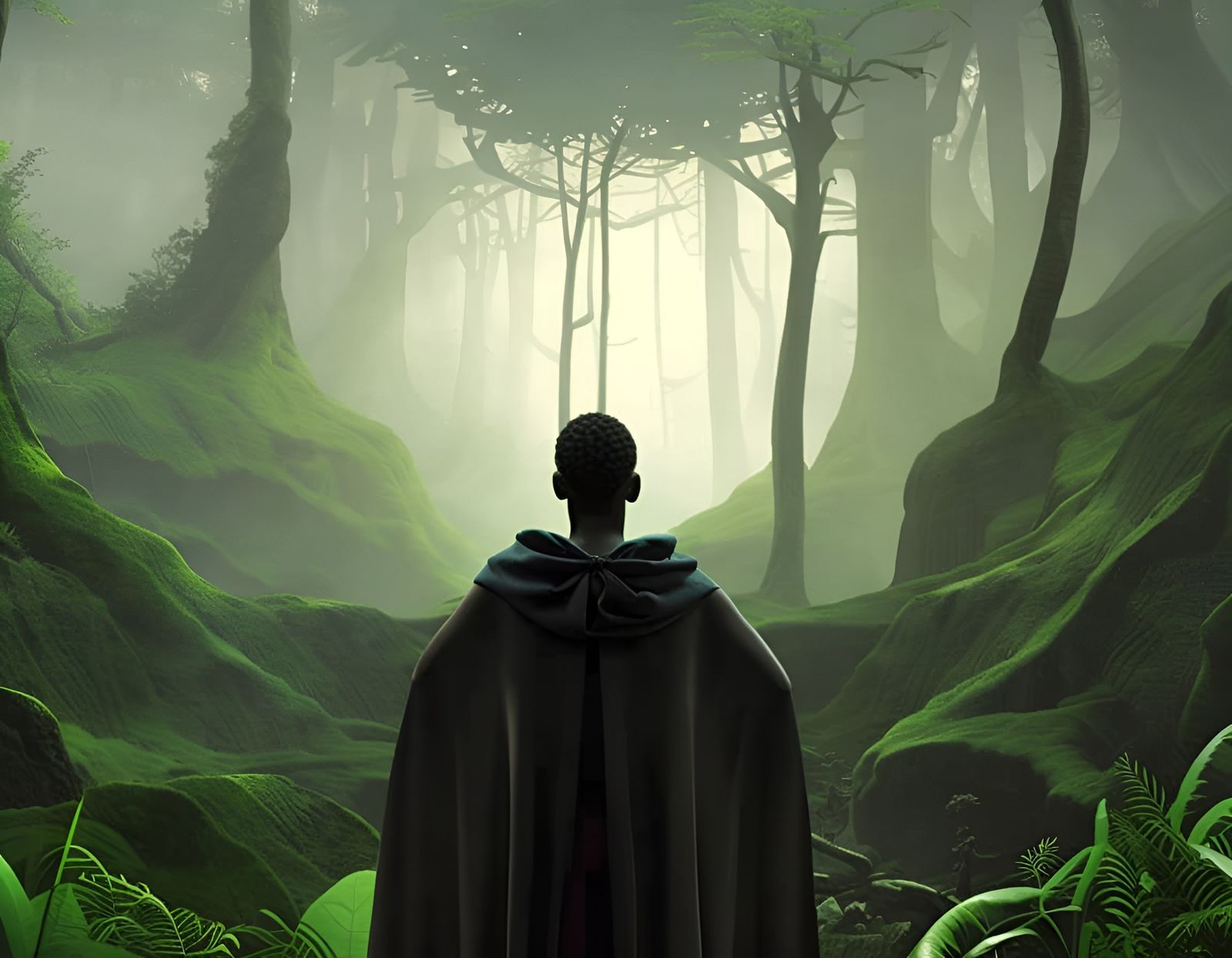 Girl in Spooky Forest, Breathtaking Fantasy Art