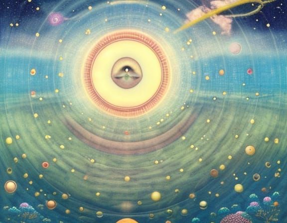 Submarine Universe in Mycelium Network, Detailed Digital Art