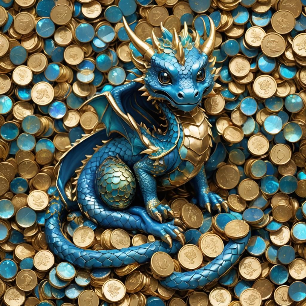 Azure Dragon's Glimmering Slumber: 3D Anime Art