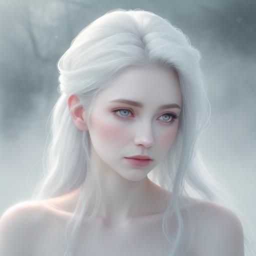 White glassy milky woman