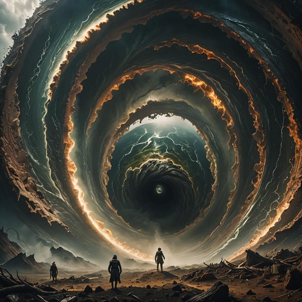 Dramatic Cinematic Earth Swallowed by Vortex