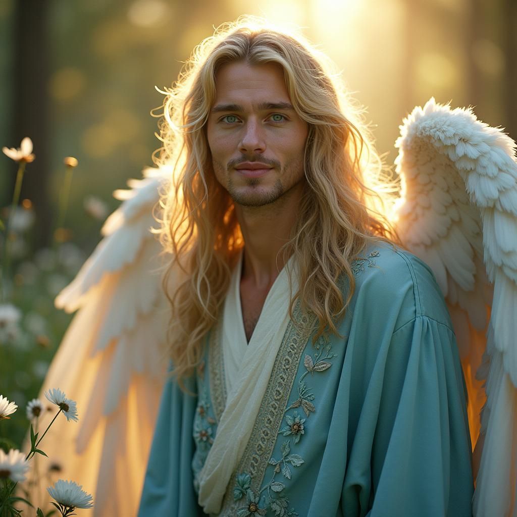 Serene Angel Ariel in Flowing Robes