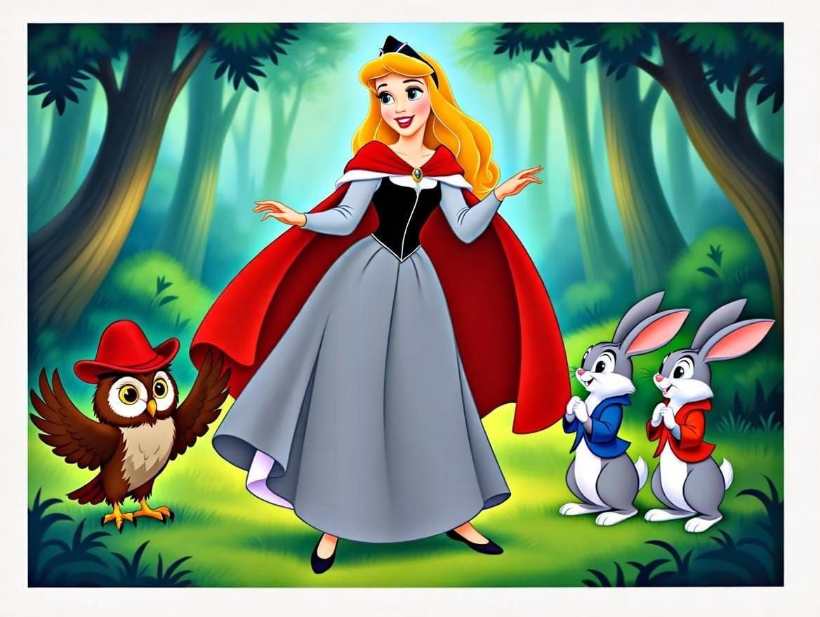 Aurora Dances with Forest Animals