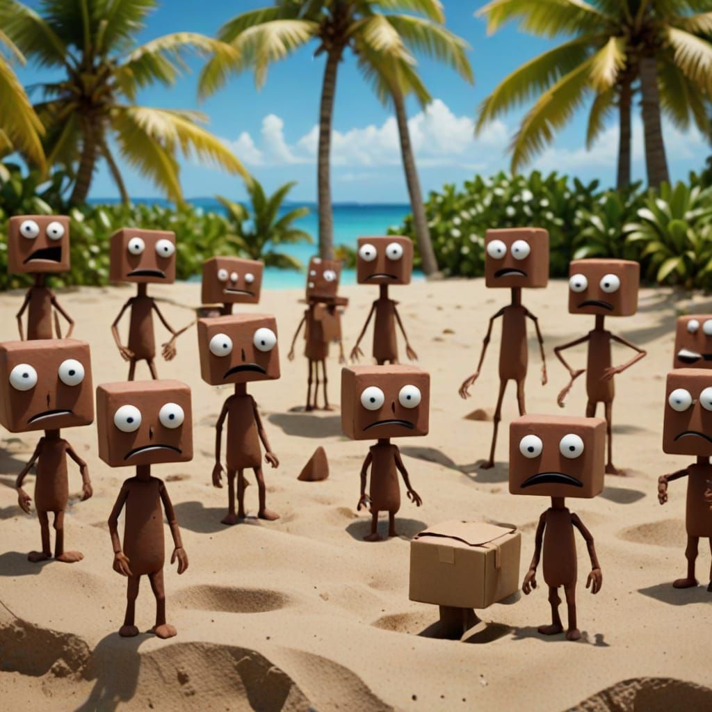 Stickmen on a Tropical Island Face a Terrifying Sight