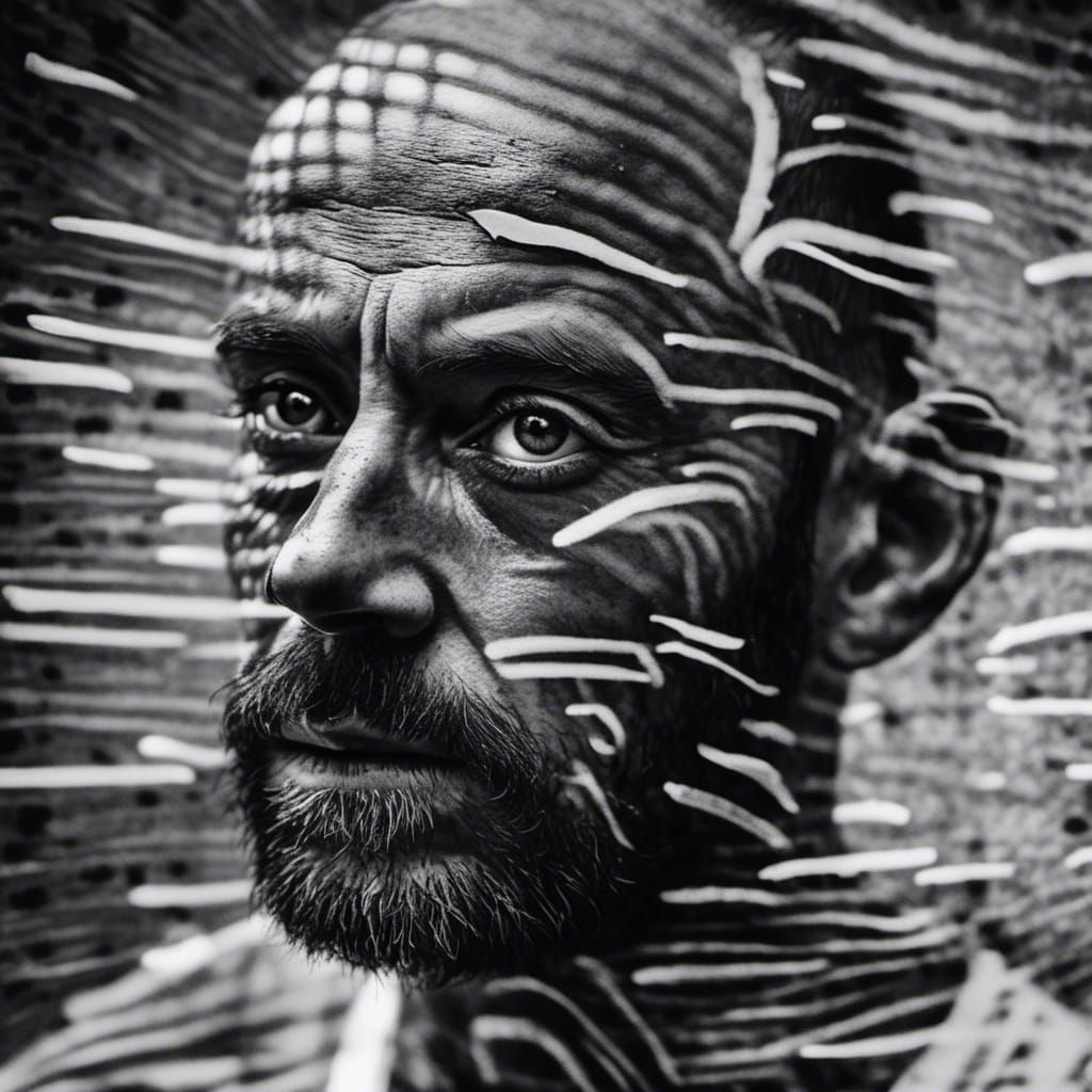 Melancholic Black and White Portrait in Dark Academia Style