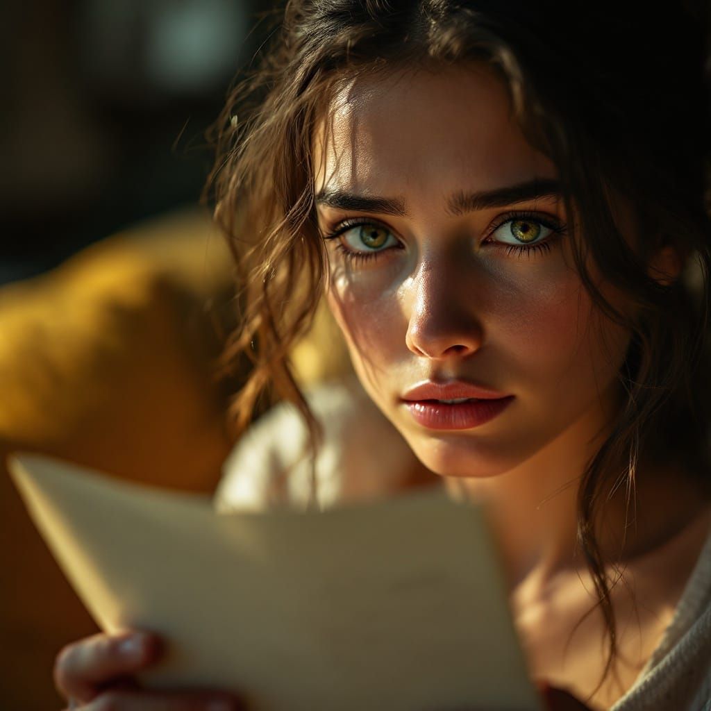 Sorrowful Portrait of a Young Woman in Tears