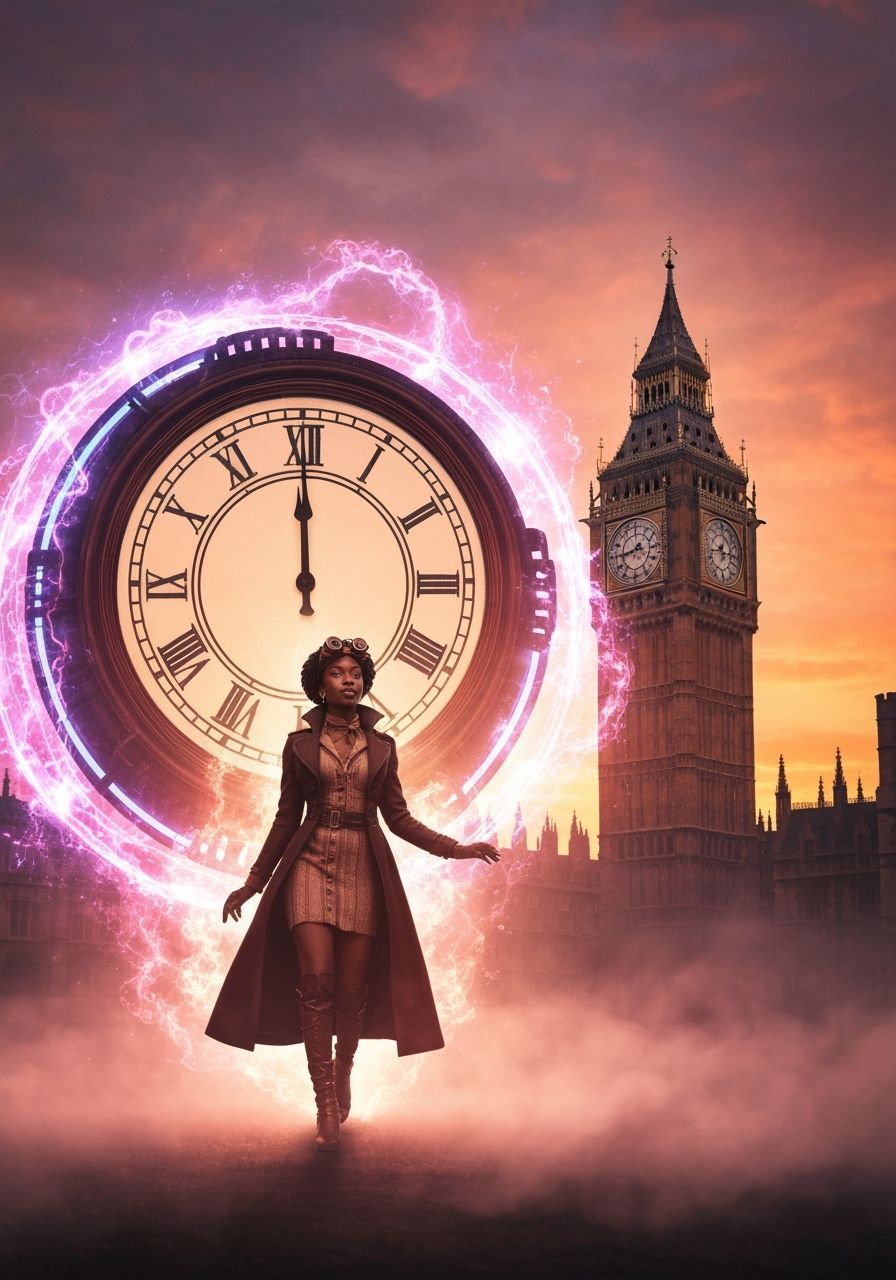 Steampunk Traveler Arrives in Victorian London