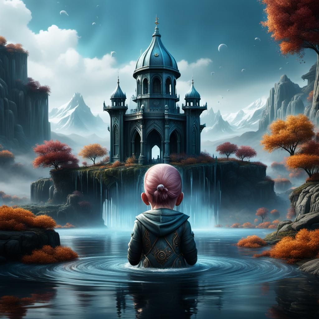Detailed Matte Painting of a Crying Baby