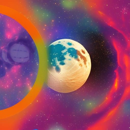 Astral City on the Moon: Holographic Illustration