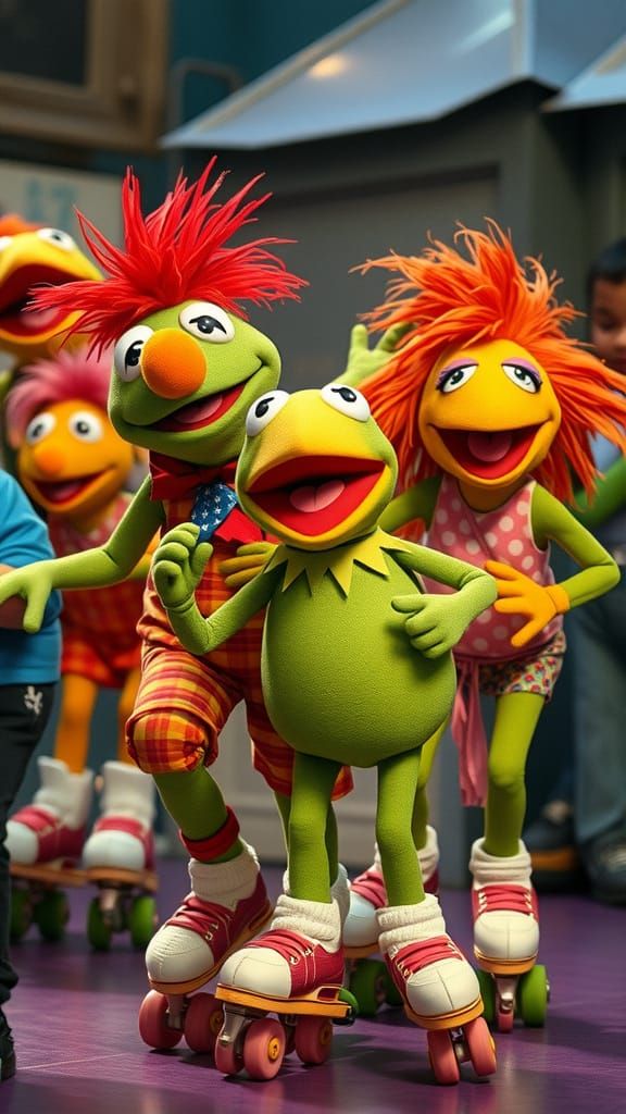 Muppets in the 1990's , Roller Skating, to Gunge Music and S...