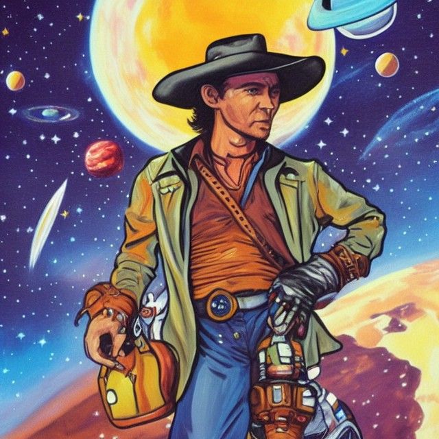 Space Cowboy in Futuristic Setting