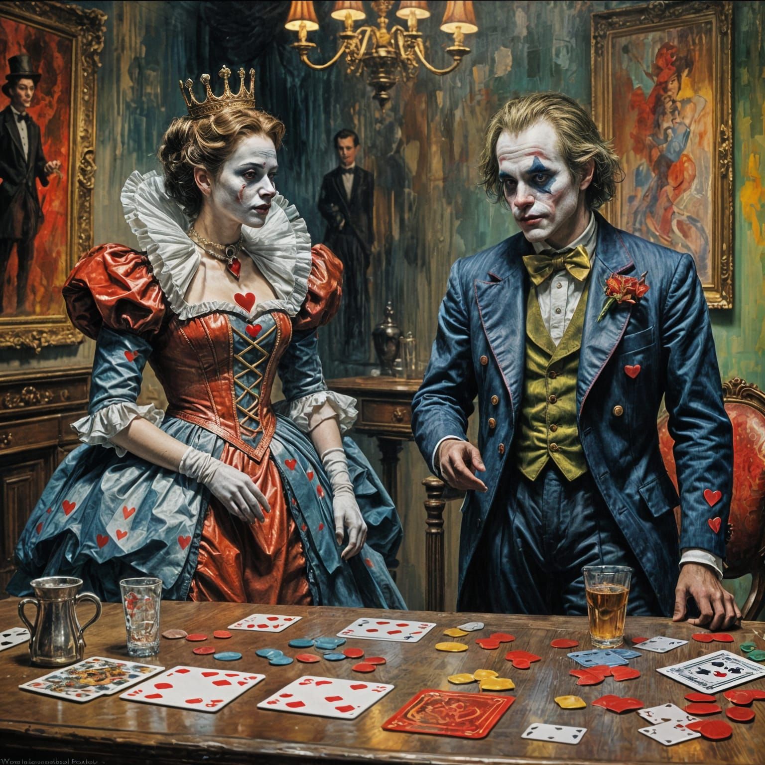 Impressionist Playing Cards: Queen, King, and Joker