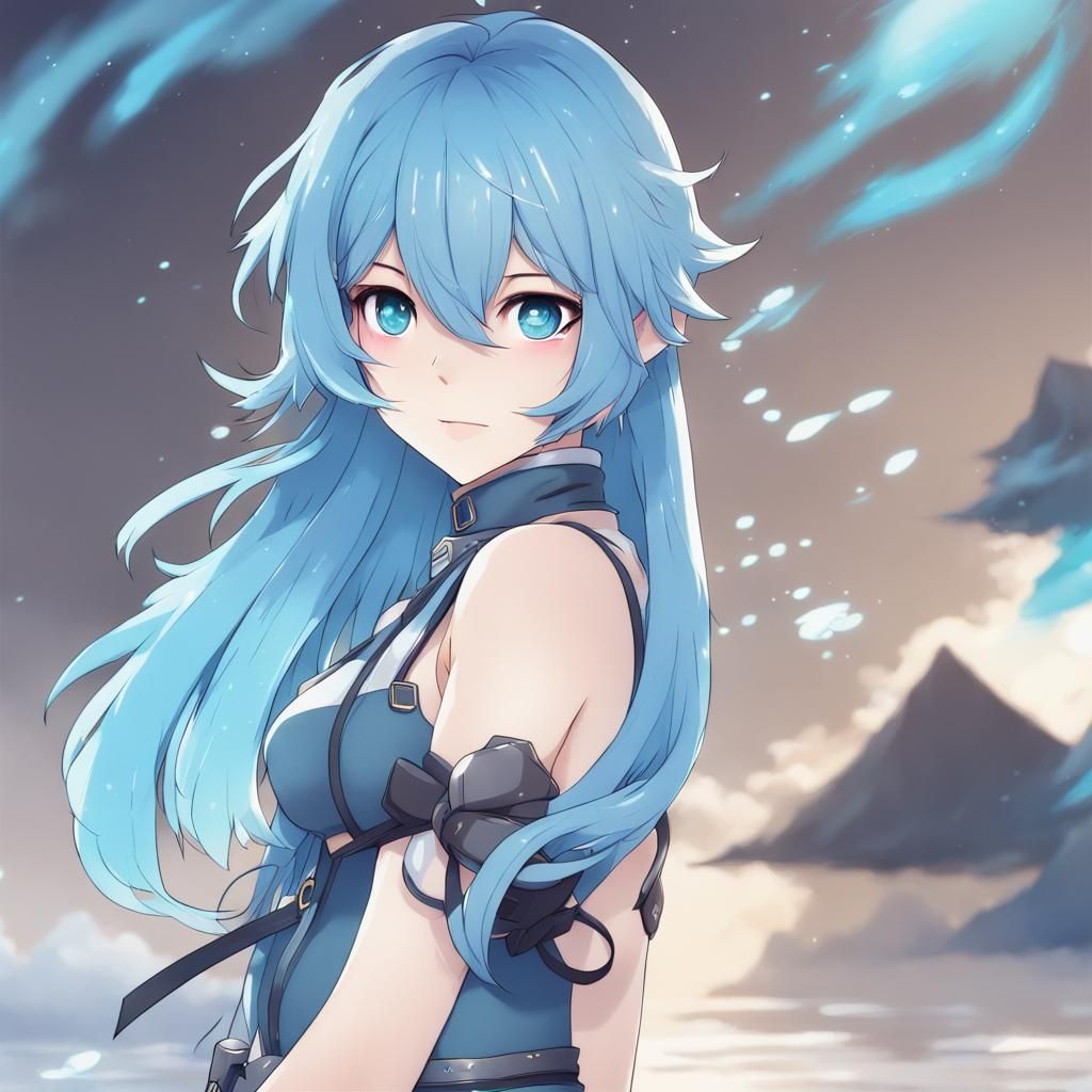 Hydro Genshin Impact Female Character in Anime Style