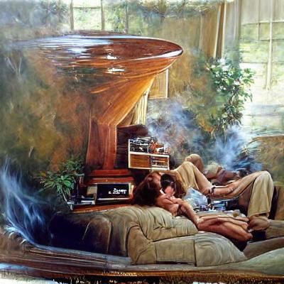 Cozy Couple's Night, Representational Oil Painting