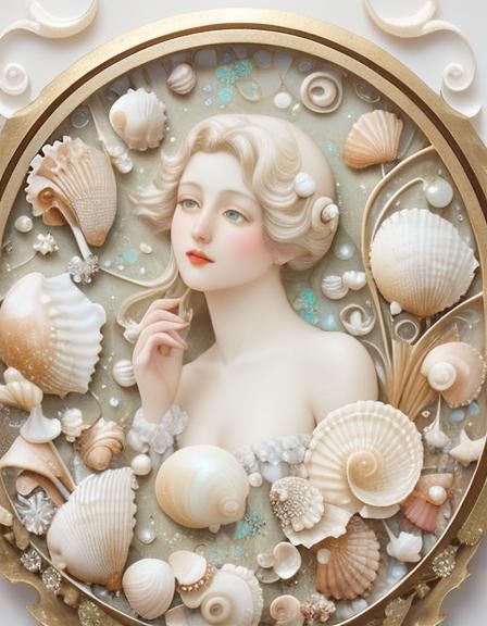 Seashells in Art Nouveau Style