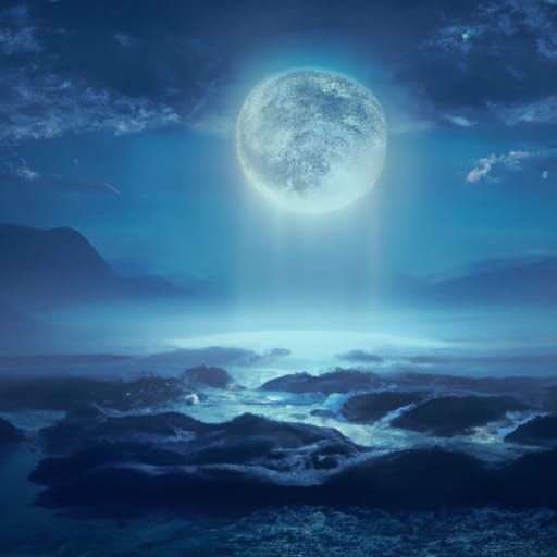 Epic Moonlight Digital Matte Painting