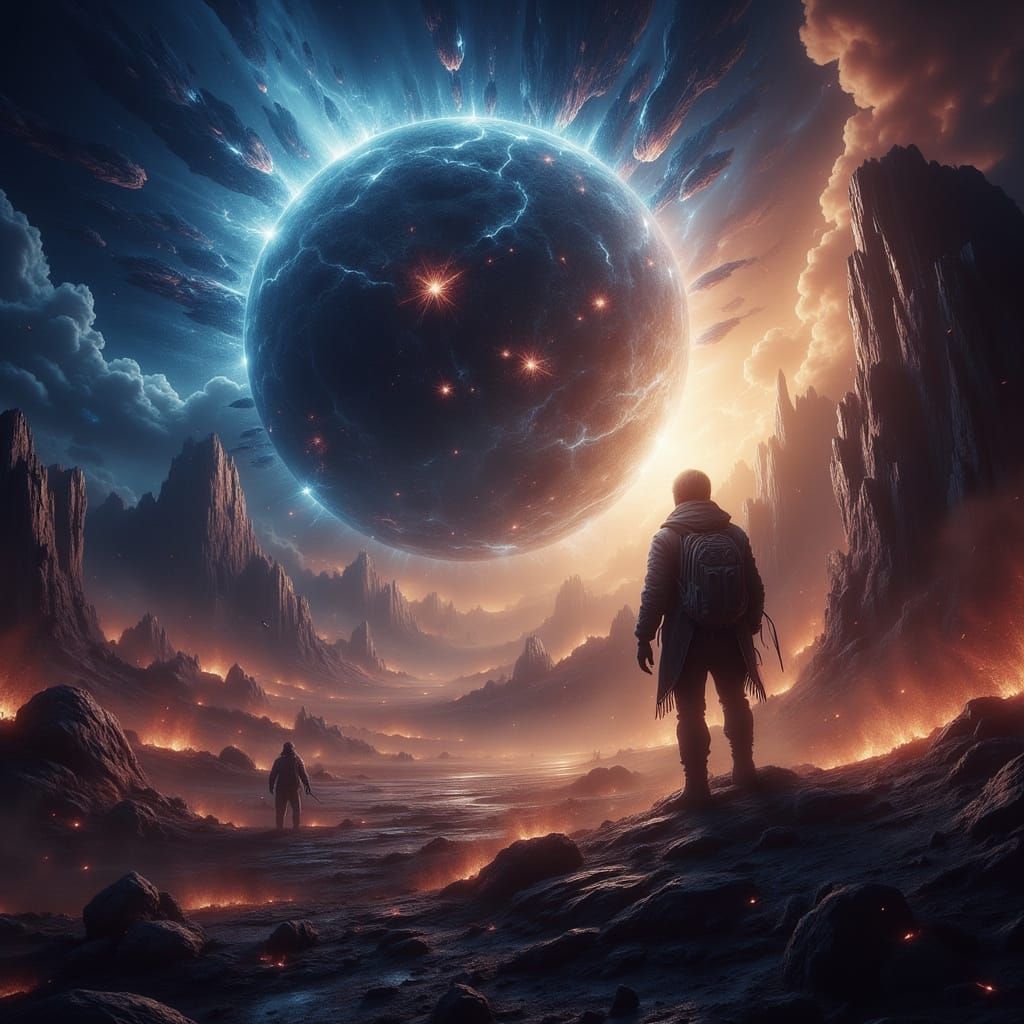 Future Laborers Discover Meteor on Barren Planet