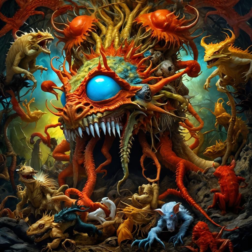 Surreal Monster Fusion: A Cryptid Taxidermy Nightmare