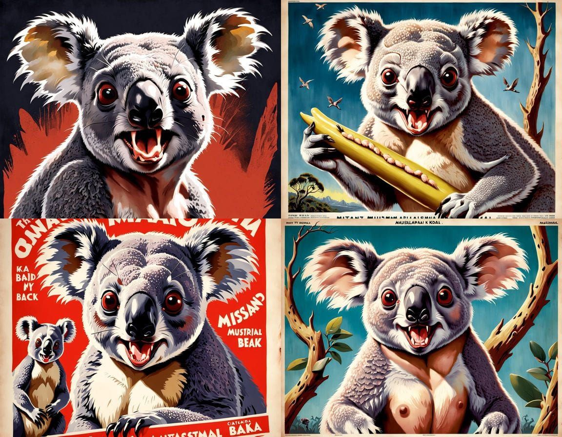 Grotesque Australian Marsupial Hybrid as 1930s Movie Poster ...
