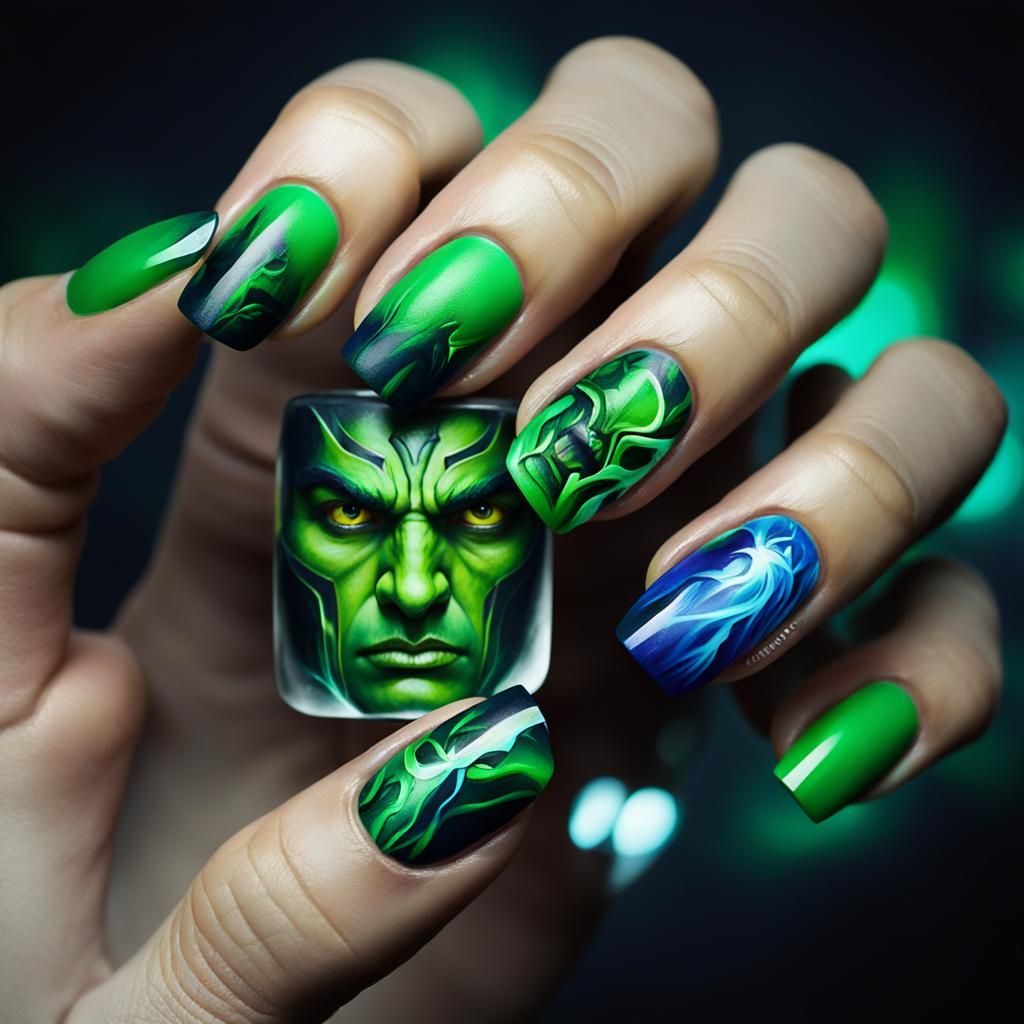 Nail Art inspired by a Dota 2 Champion.