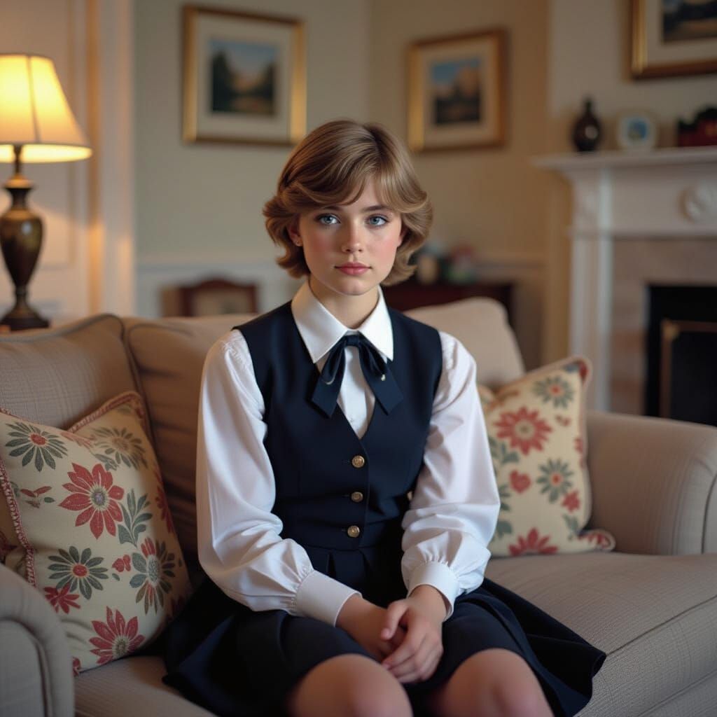 Crossdresser in Schoolgirl Uniform, Cinematic Film Still