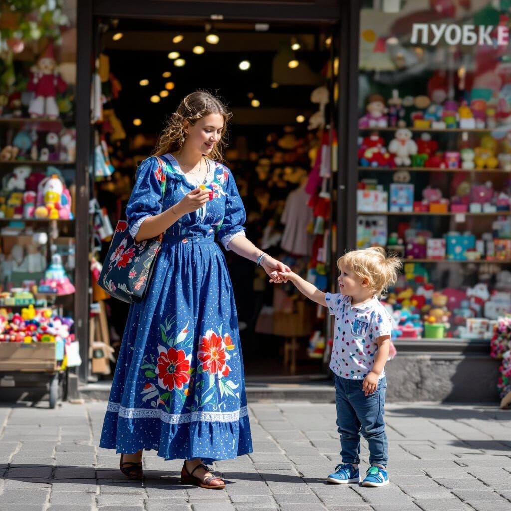 Woman Offers Ice Cream in Prague