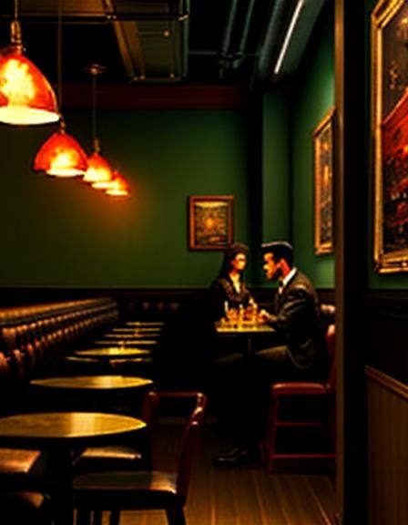 Working-Class Restaurant in Digital Comic Book Style