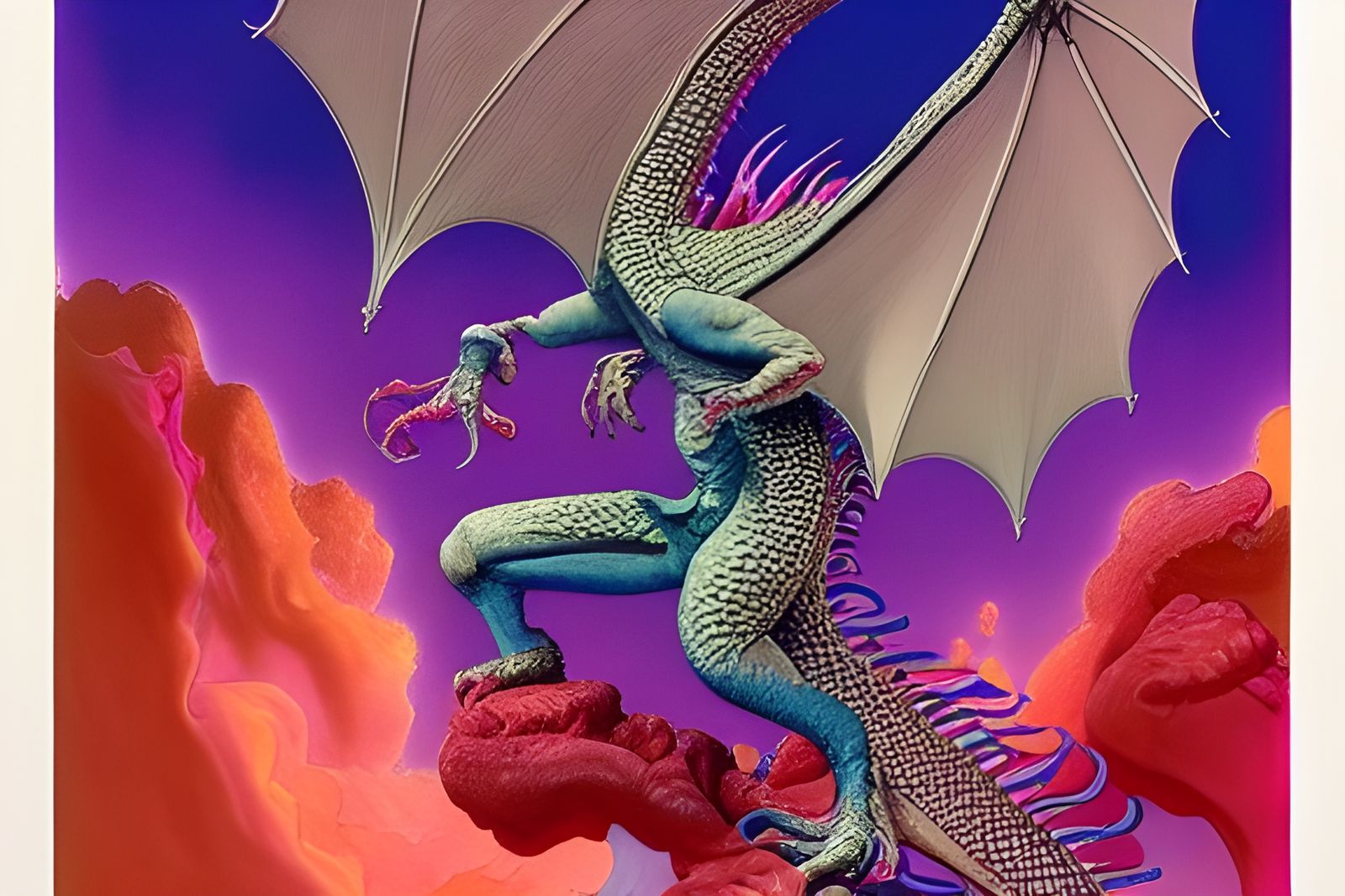 Dragon Concept Art in Hyperrealist Watercolor Style