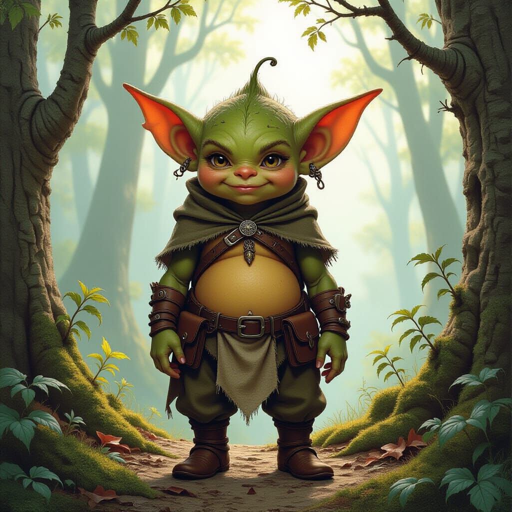 Goblin in Mystical Forest, Faerie-Inspired Art
