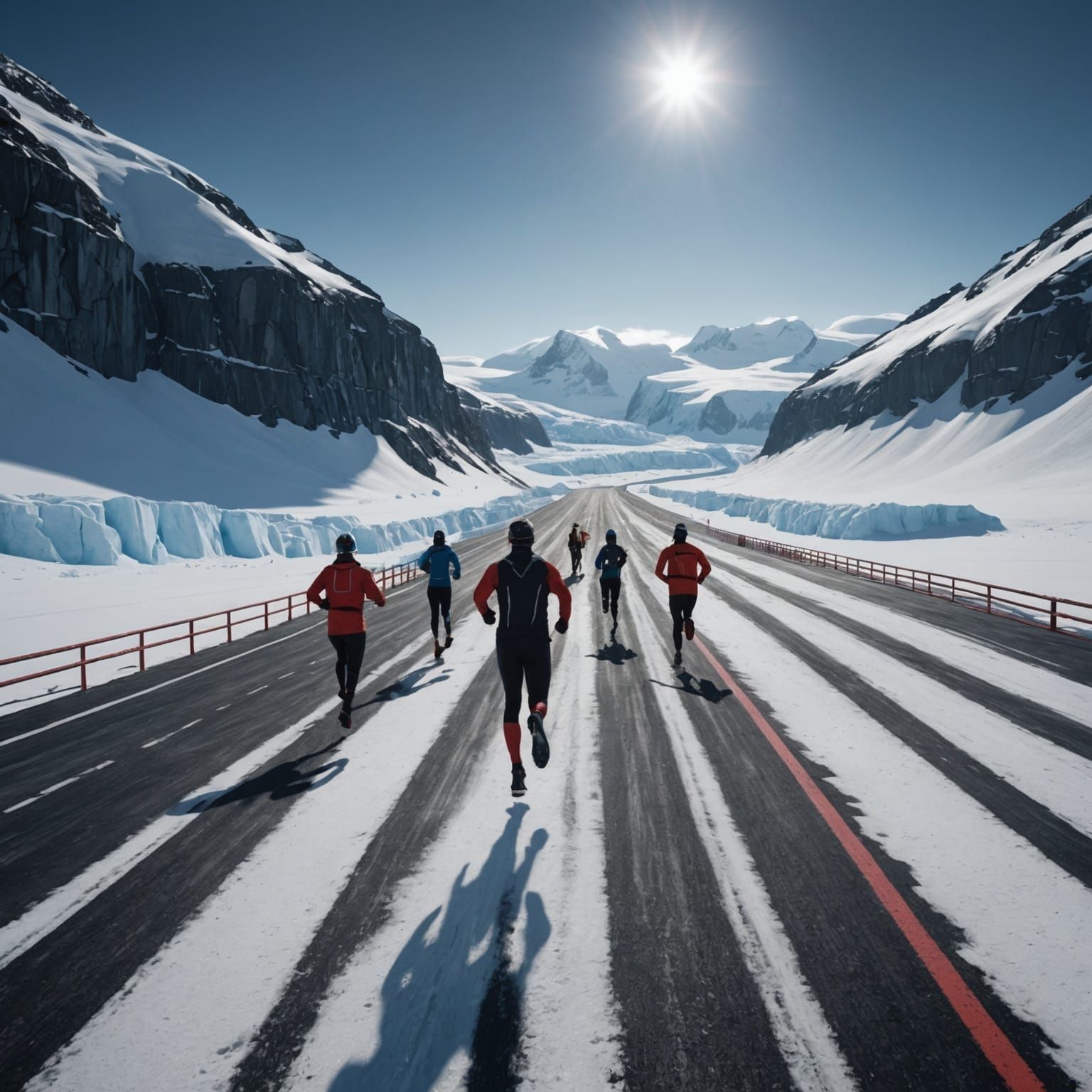 Antarctic Race Track in Detailed Matte Painting Style