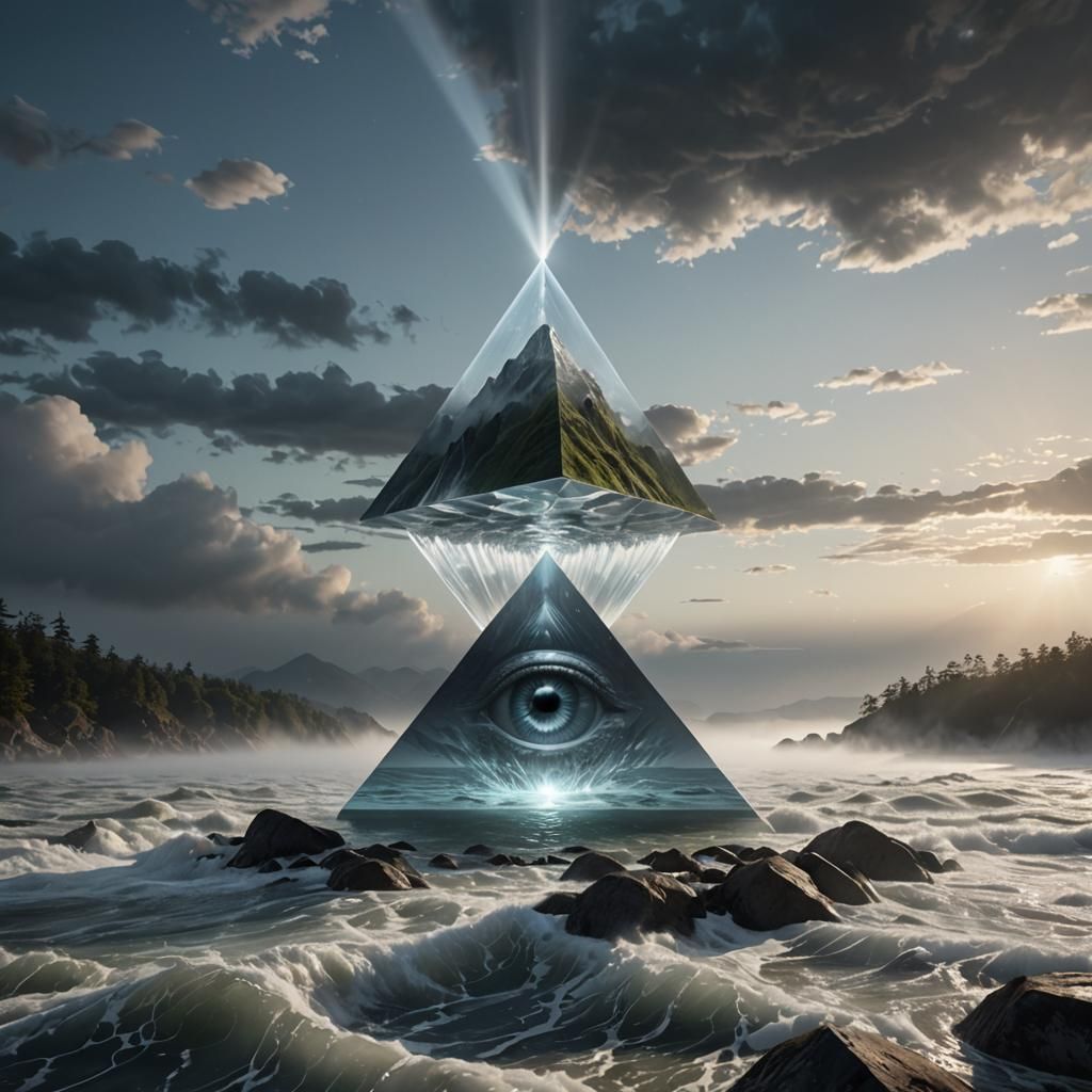 Surreal 3D Optical Illusion in Dark Fantasy Style