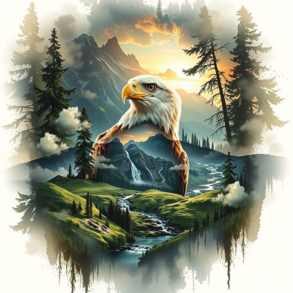 Majestic Eagle Profile in Alpine Dawn