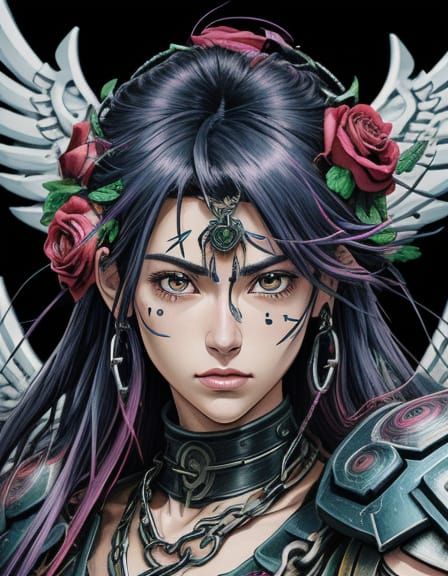 Manga. 90's manga style art. Detailed manga drawings. Valkyr...