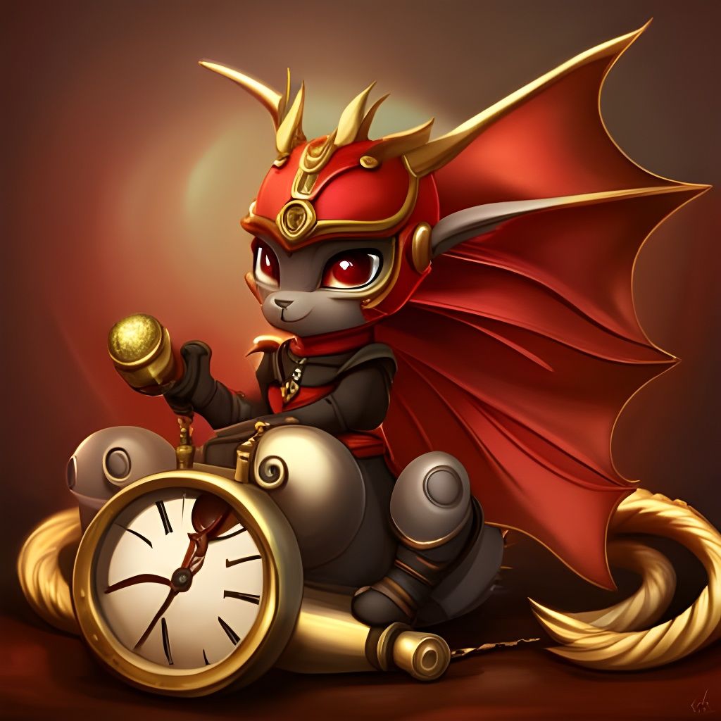 Adorable Steampunk Dragon Chibi Character Design