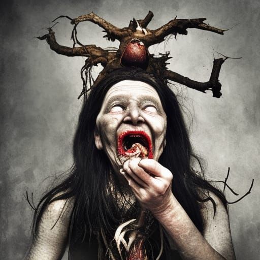 Sinister Baba Yaga Close-Up Portrait