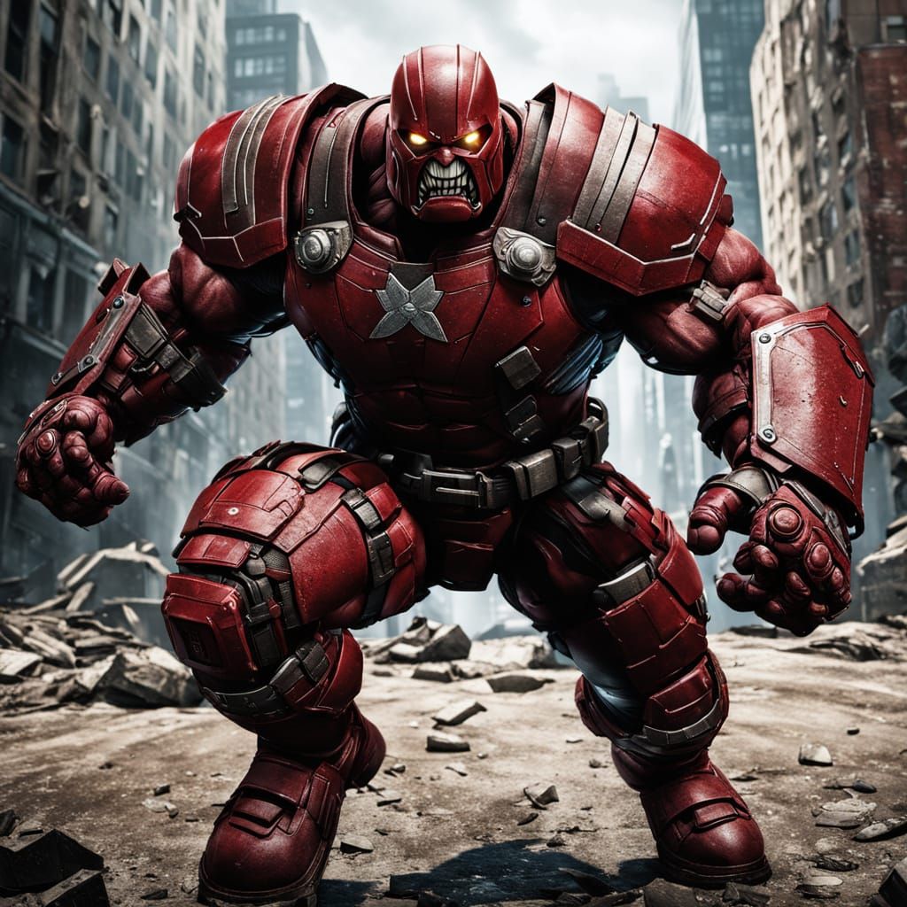 Marvel's Juggernaut Charging Through Urban Battlefield