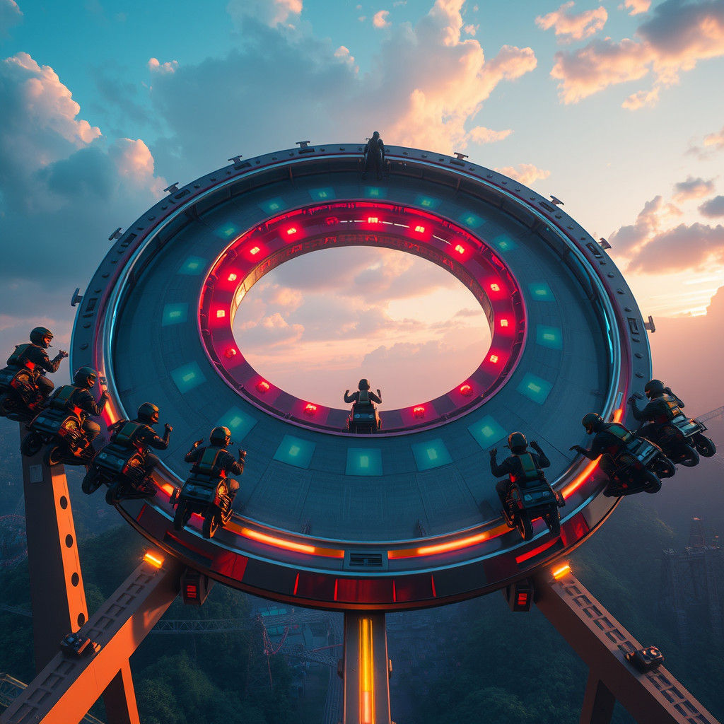 Futuristic Thrill Ride Concept Art in High Detail