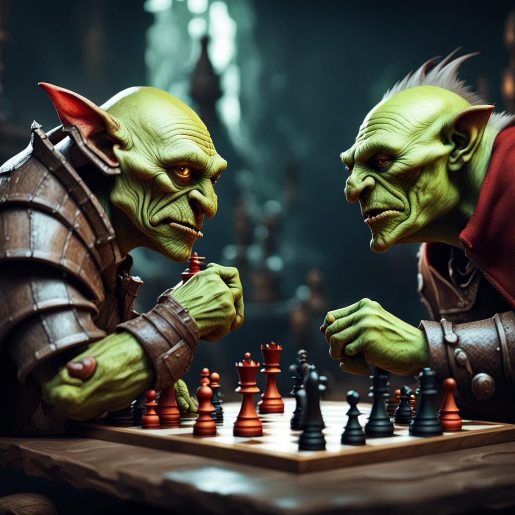 What are you looking at? …Never seen two goblins playing chess?