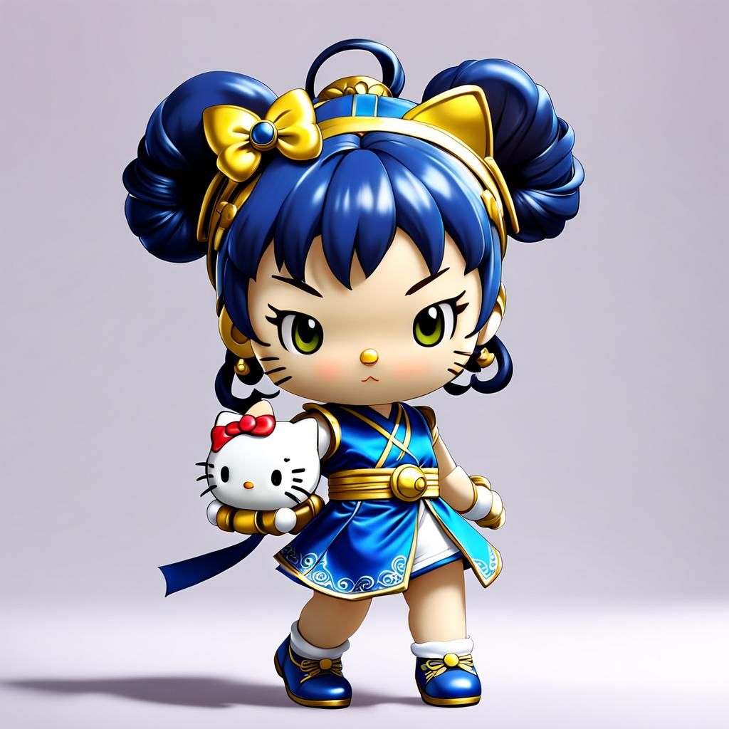 Hello Kitty as Chibi Chun-Li Fan Art